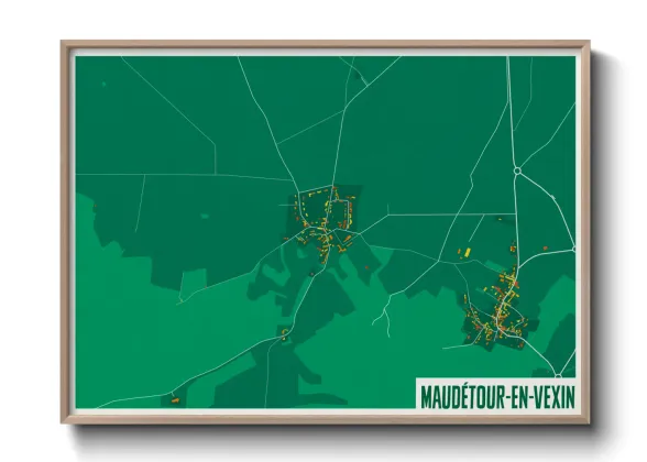 Une affiche de carte sur Maudétour-en-Vexin