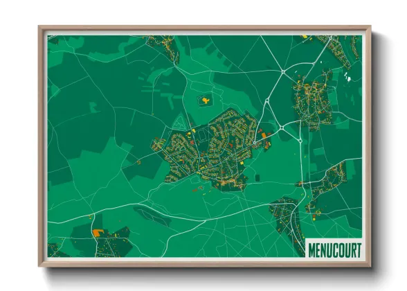 Une affiche de carte sur Menucourt