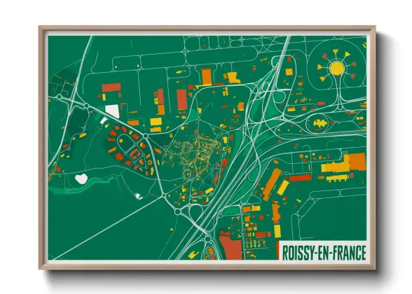 Une affiche de carte sur Roissy-en-France