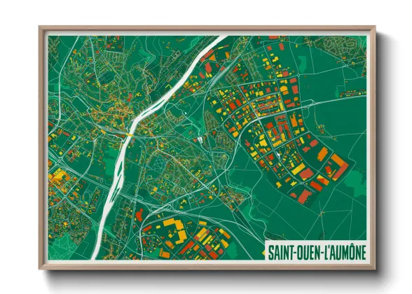 Une affiche de carte sur Saint-Ouen-l'Aumône