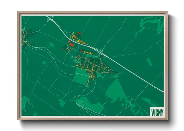 Une affiche de carte sur Vigny