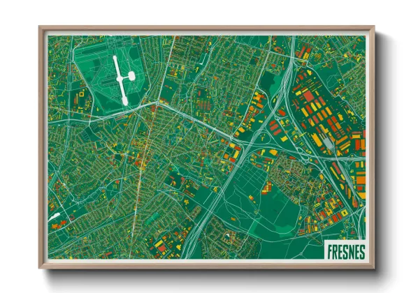Une affiche de carte sur Fresnes