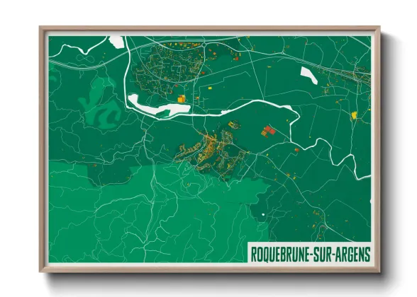 Une affiche de carte sur Roquebrune-sur-Argens