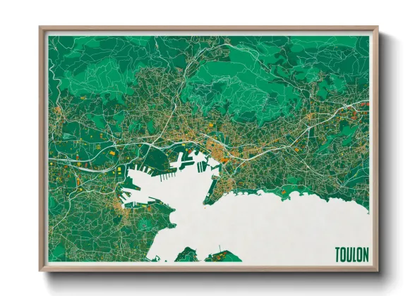 Une affiche de carte sur Toulon