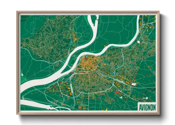 Une affiche de carte sur Avignon