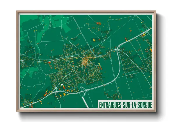Une affiche de carte sur Entraigues-sur-la-Sorgue