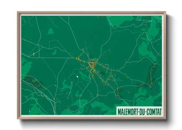 Une affiche de carte sur Malemort-du-Comtat