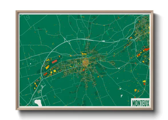 Une affiche de carte sur Monteux