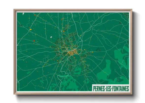 Une affiche de carte sur Pernes-les-Fontaines
