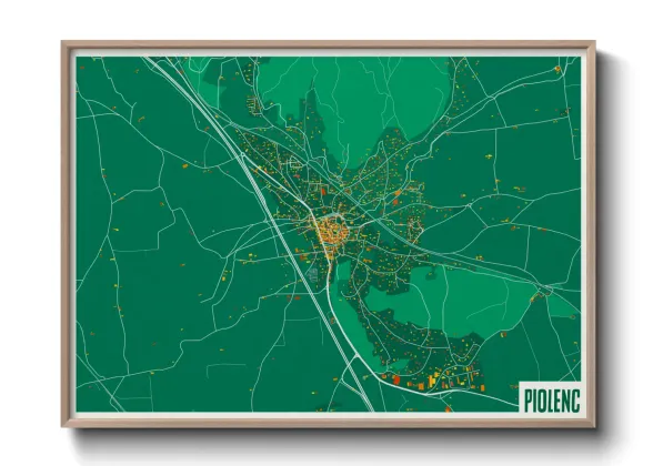 Une affiche de carte sur Piolenc