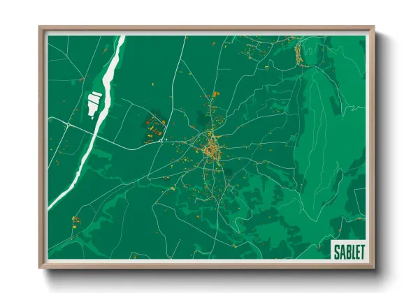 Une affiche de carte sur Sablet