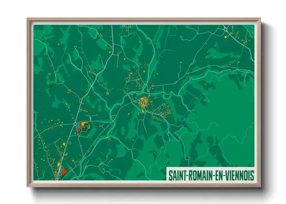 Une affiche de carte sur Saint-Romain-en-Viennois