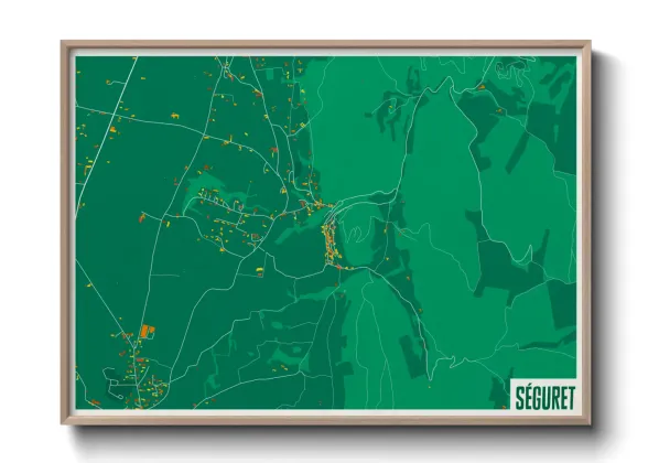 Une affiche de carte sur Séguret