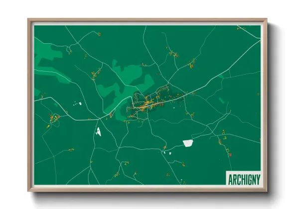 Une affiche de carte sur Archigny