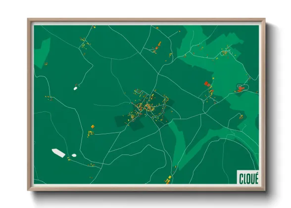 Une affiche de carte sur Cloué