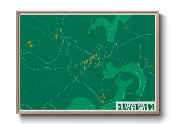 Une affiche de carte sur Curzay-sur-Vonne