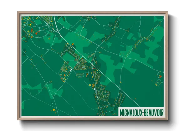 Une affiche de carte sur Mignaloux-Beauvoir