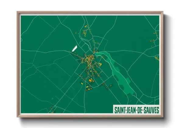Une affiche de carte sur Saint-Jean-de-Sauves