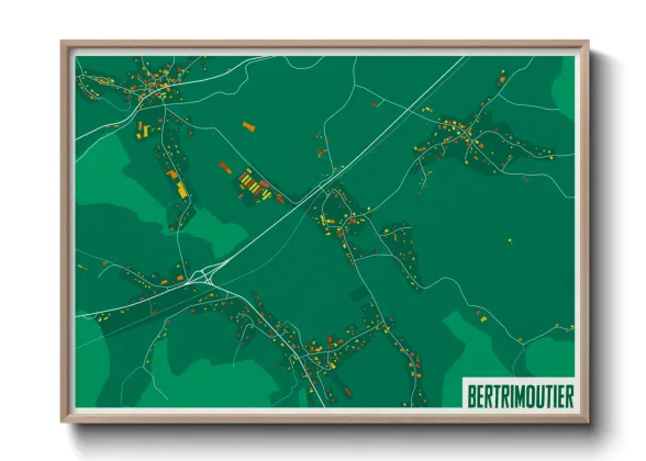 Une affiche de carte sur Bertrimoutier