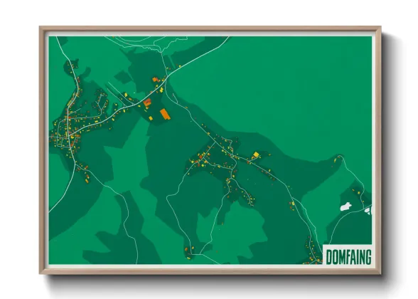 Une affiche de carte sur Domfaing