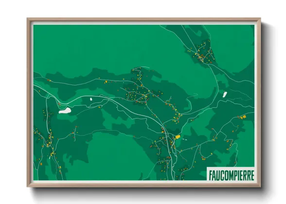 Une affiche de carte sur Faucompierre