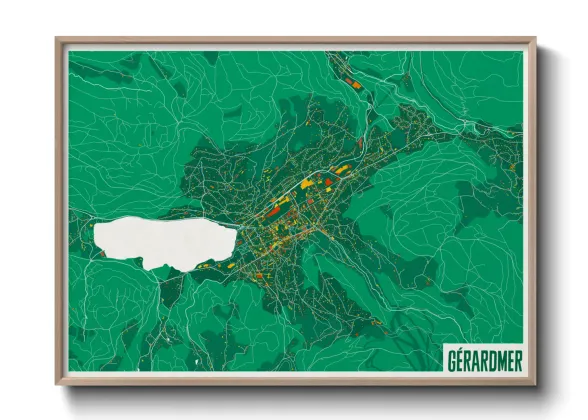 Une affiche de carte sur Gérardmer