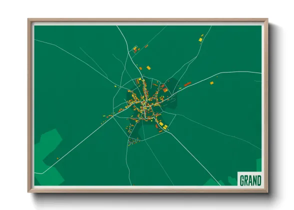 Une affiche de carte sur Grand