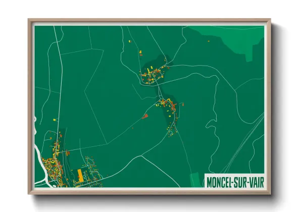 Une affiche de carte sur Moncel-sur-Vair