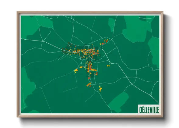 Une affiche de carte sur Oëlleville
