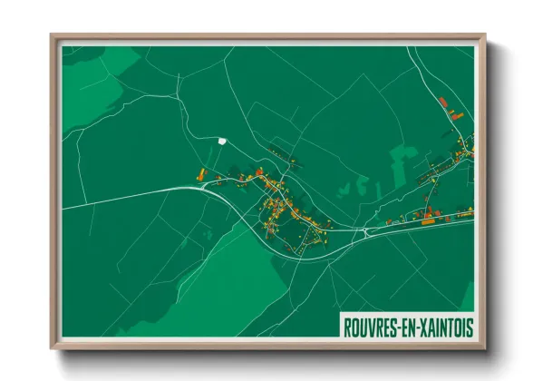 Une affiche de carte sur Rouvres-en-Xaintois