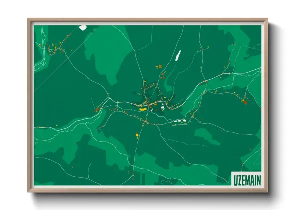 Une affiche de carte sur Uzemain