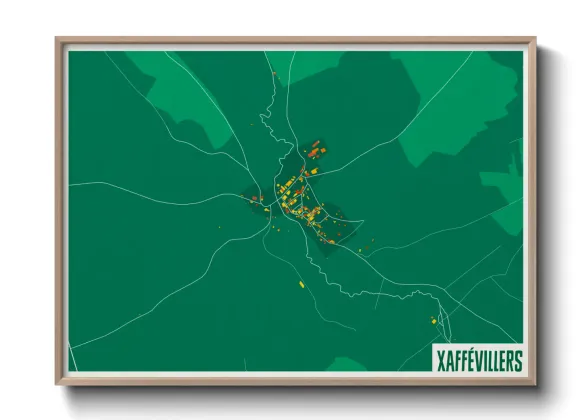 Une affiche de carte sur Xaffévillers