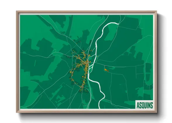Une affiche de carte sur Asquins