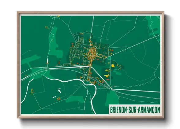 Une affiche de carte sur Brienon-sur-Armançon