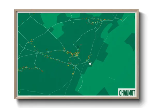 Une affiche de carte sur Chaumot