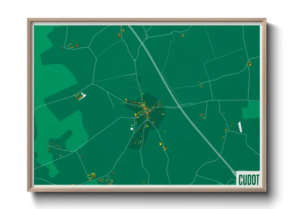 Une affiche de carte sur Cudot