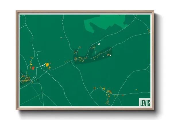 Une affiche de carte sur Levis