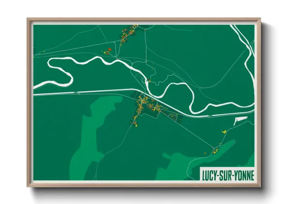 Une affiche de carte sur Lucy-sur-Yonne