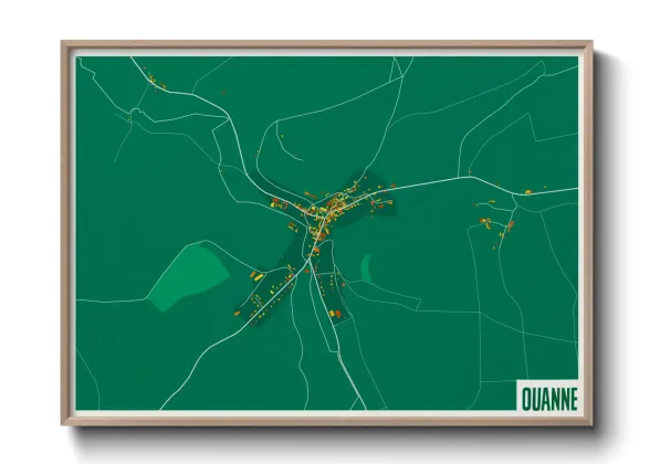 Une affiche de carte sur Ouanne