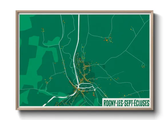 Une affiche de carte sur Rogny-les-Sept-Écluses