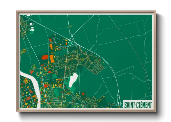 Une affiche de carte sur Saint-Clément