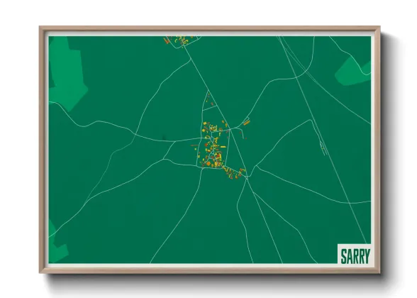 Une affiche de carte sur Sarry