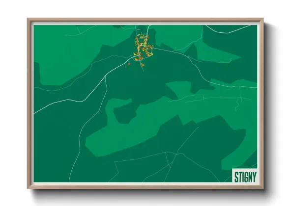 Une affiche de carte sur Stigny