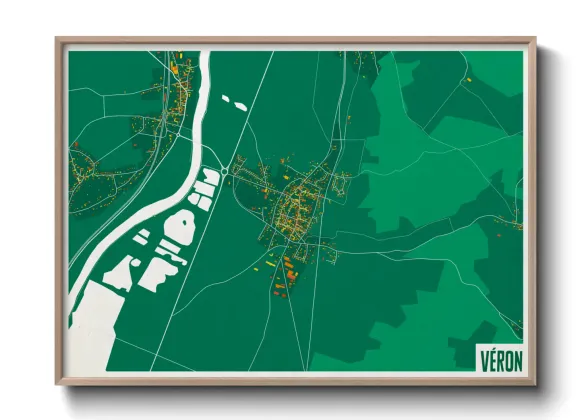 Une affiche de carte sur Véron