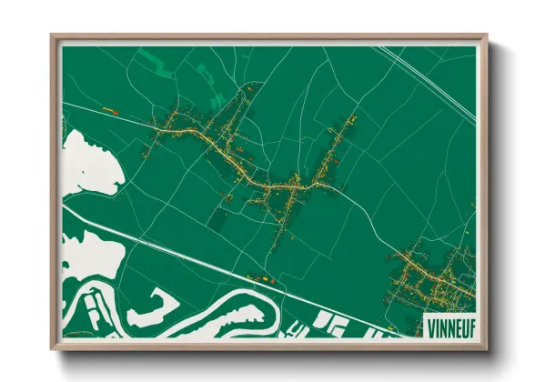 Une affiche de carte sur Vinneuf