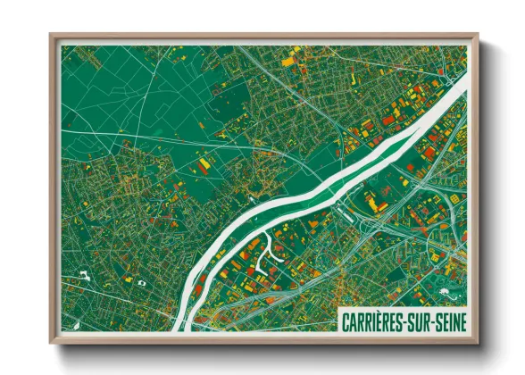Une affiche de carte sur Carrières-sur-Seine