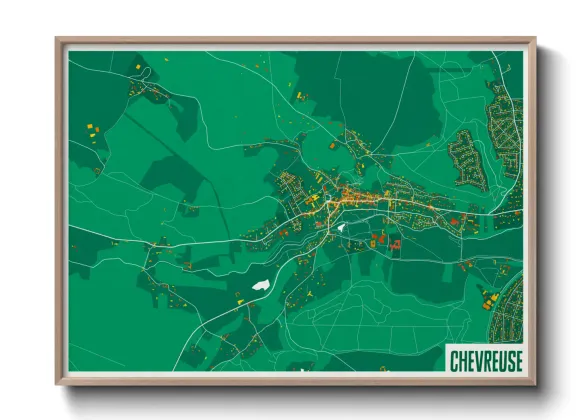 Une affiche de carte sur Chevreuse