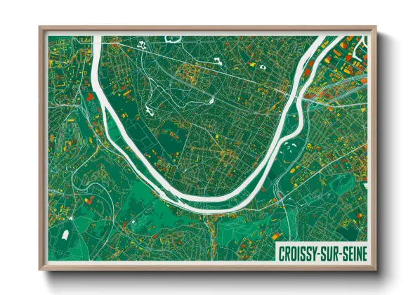 Une affiche de carte sur Croissy-sur-Seine