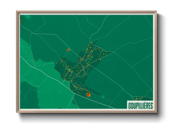 Une affiche de carte sur Goupillières