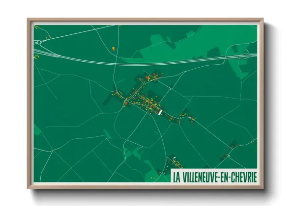 Une affiche de carte sur La Villeneuve-en-Chevrie